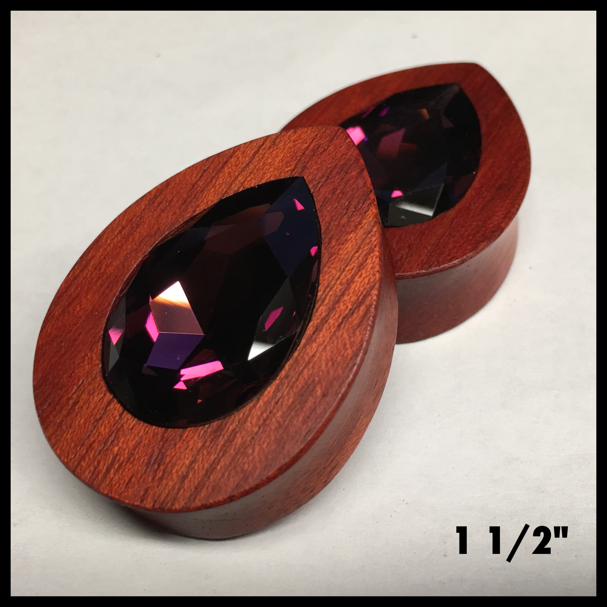 Bloodwood Swarovski Large Amethyst Teardrop