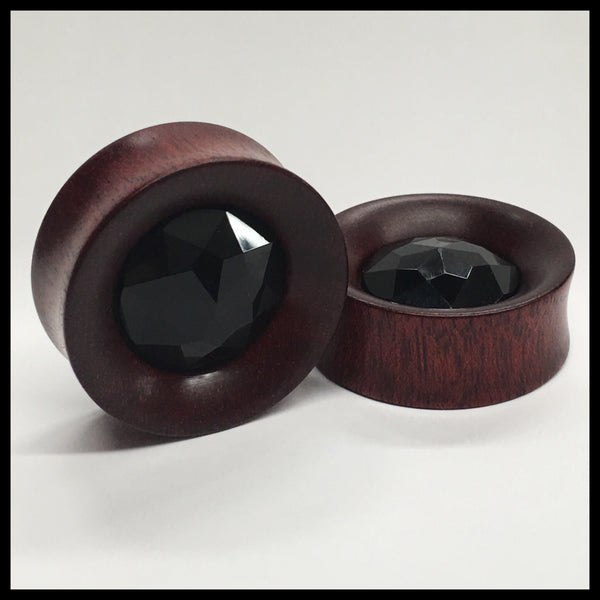 Bloodwood Black Gem Med Round Plugs