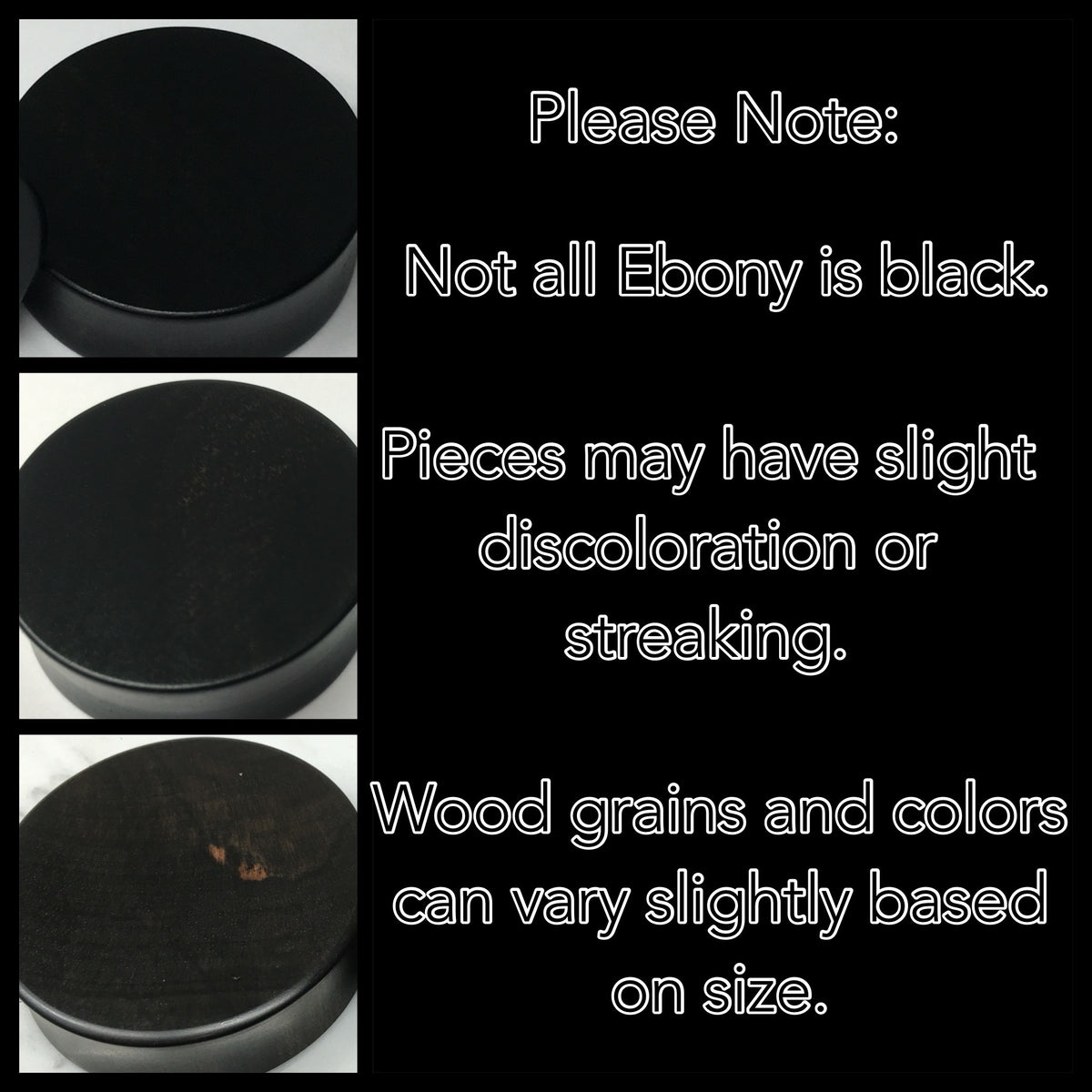 Ebony Solid Round Plugs