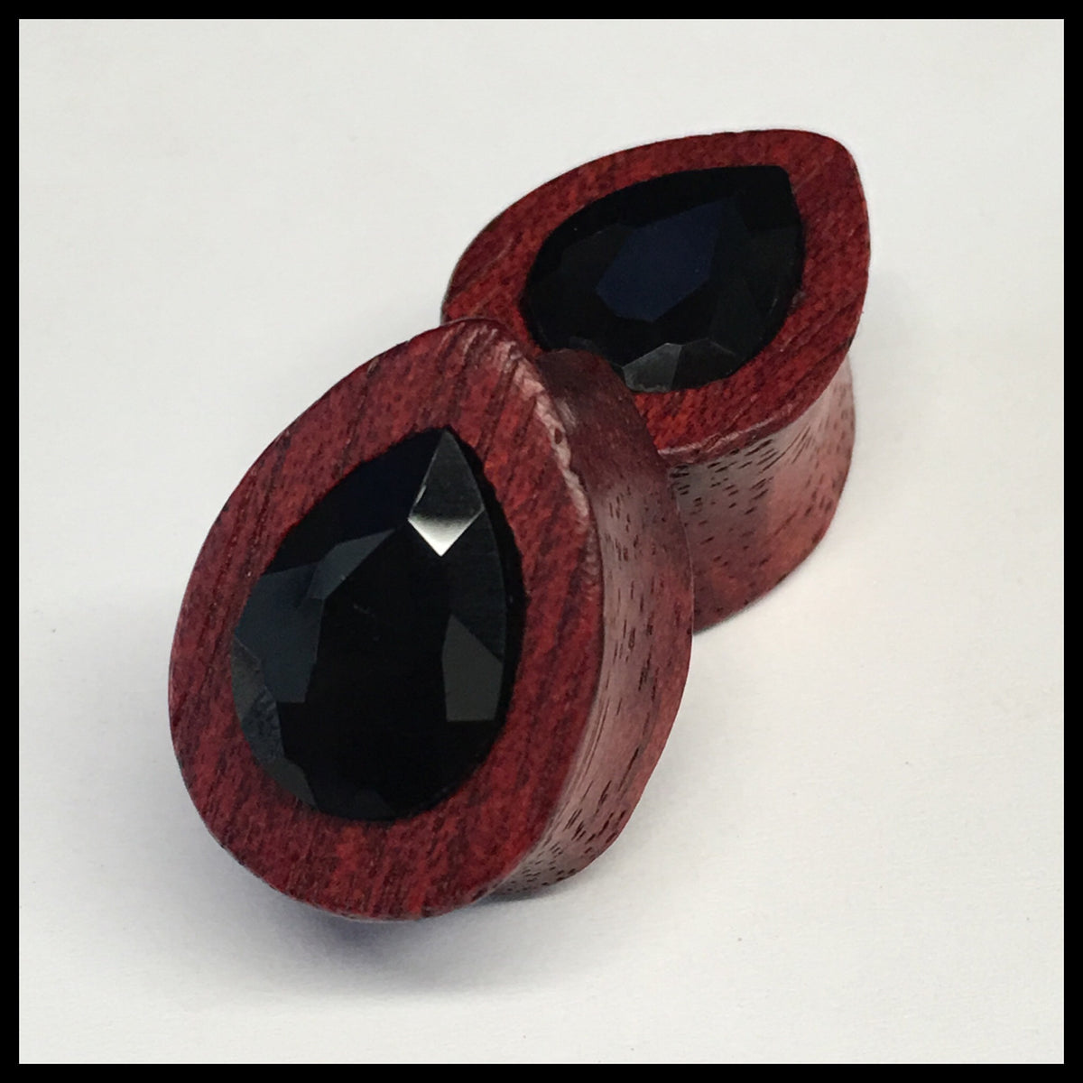 Bloodwood Swarovski Small Jet Teardrop