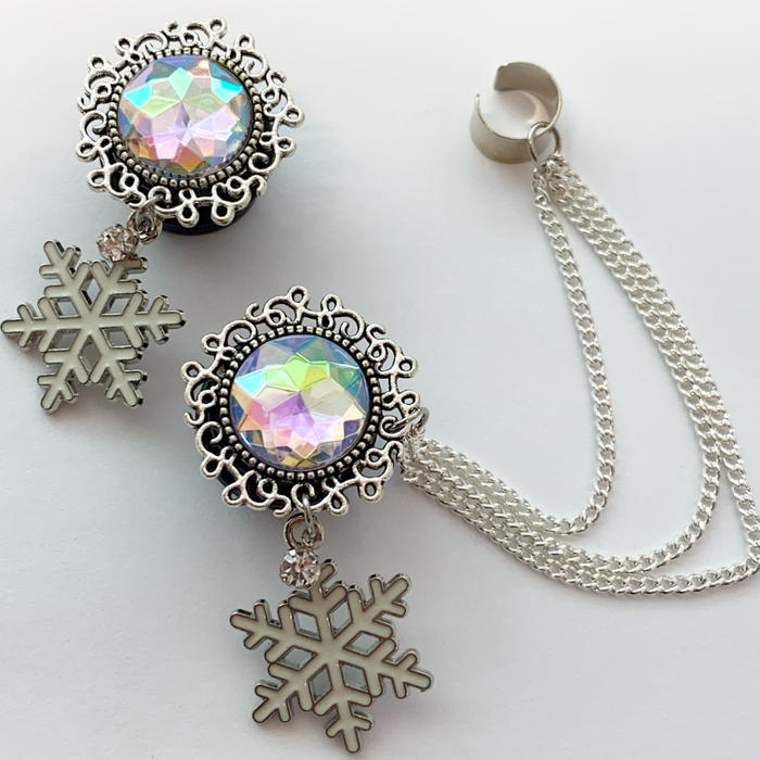 Snow Chains Ear Cuffs Dangle Plugs