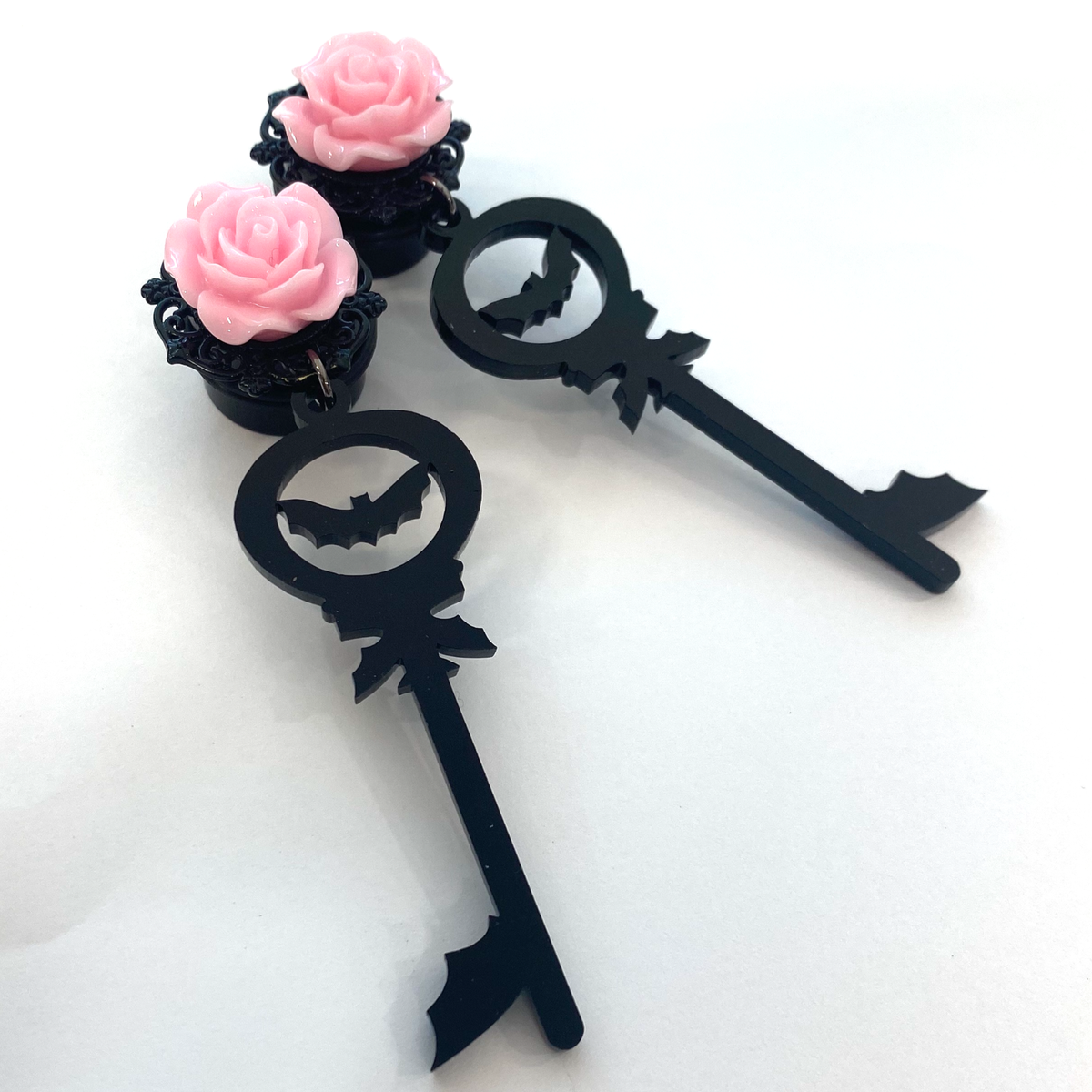 Pastel Goth Rose Bat Keys