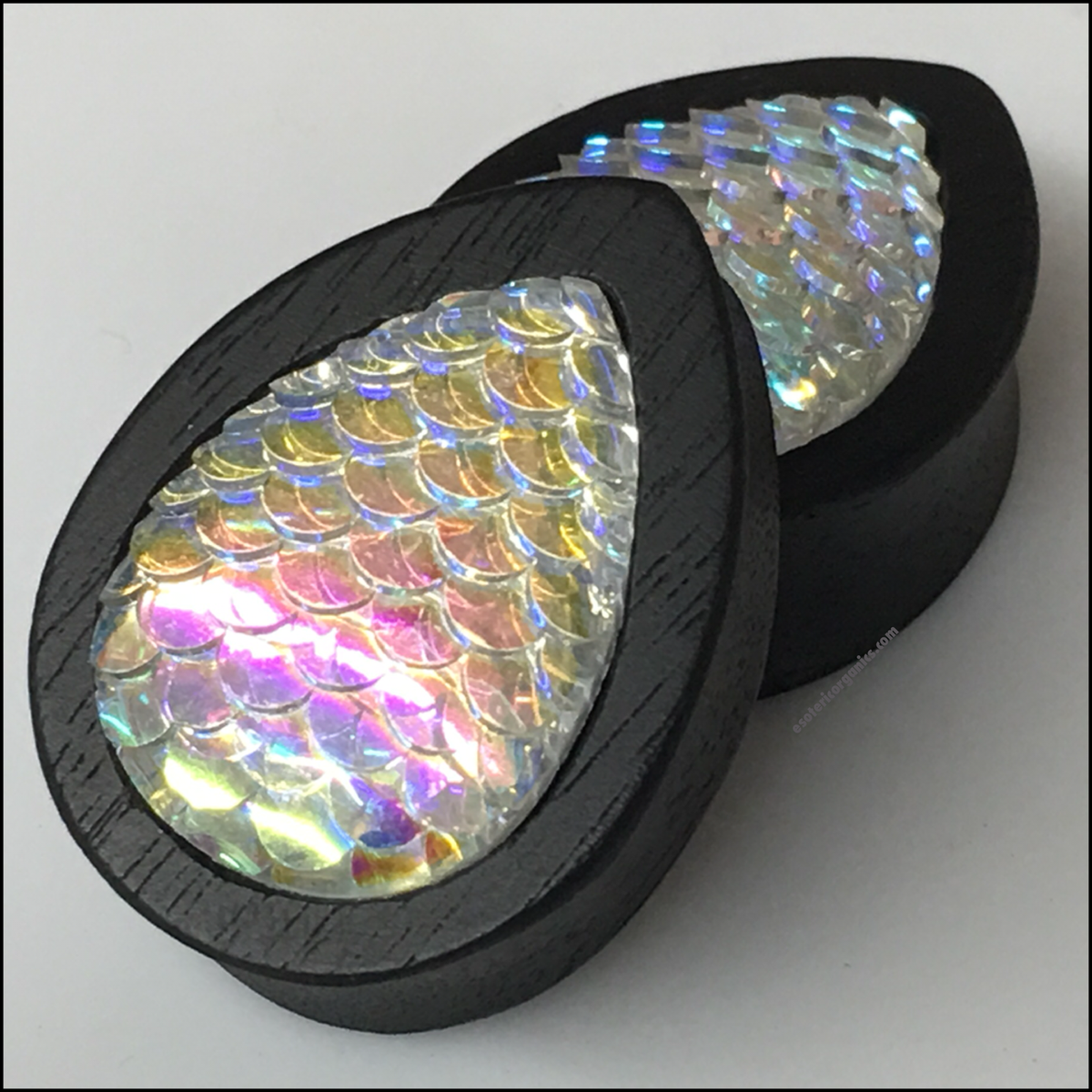 Ebony Mermaid Scales Iridescent Teardrop (LIMITIED EDITION)