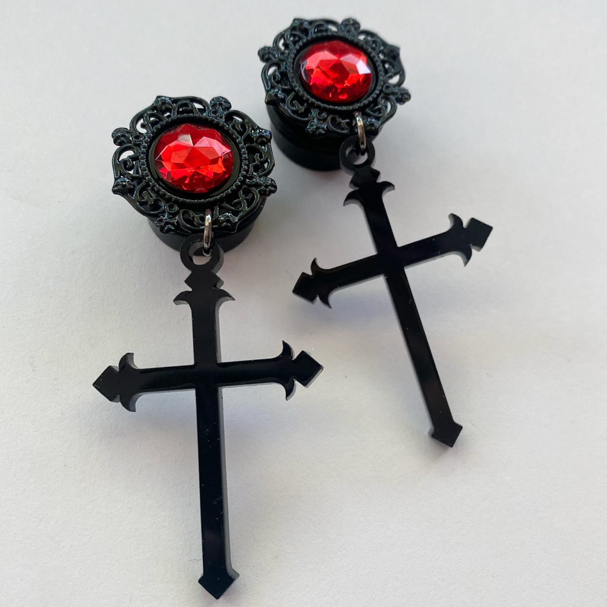 Gem Cross Dangle Plugs