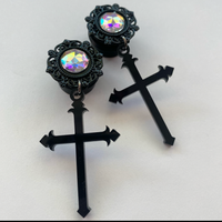 Gem Cross Dangle Plugs