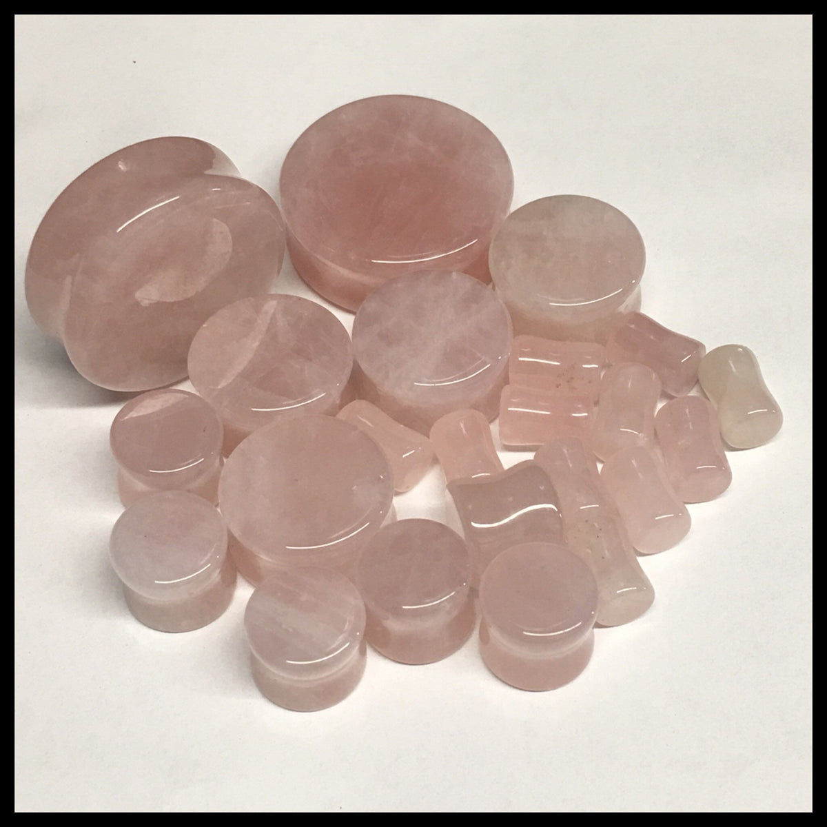 Rose Quartz Stone over 25mm Plugs