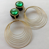 Bling Gold Hoops (More Colors) Dangle Plugs