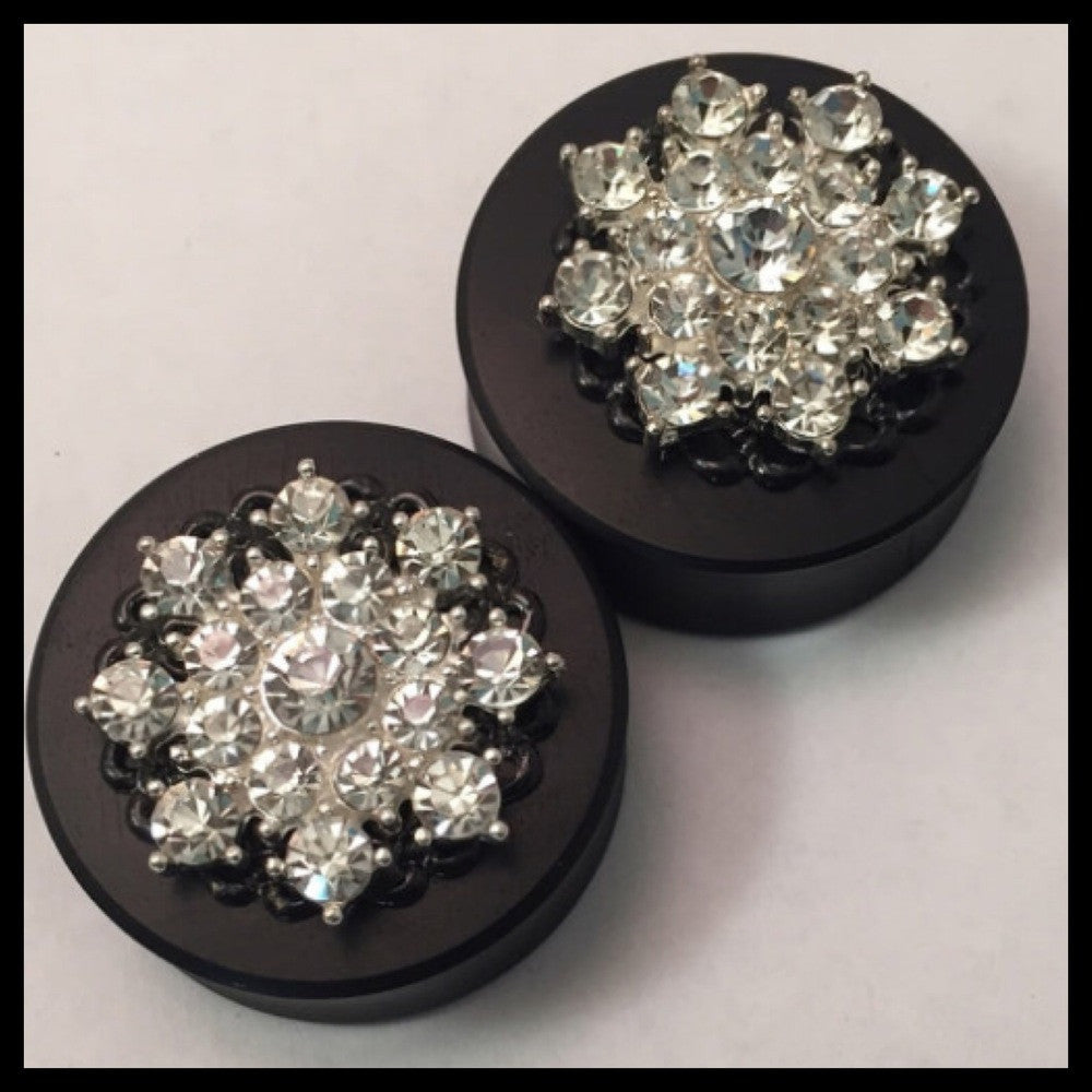 Ebony Snowflake Round Plugs