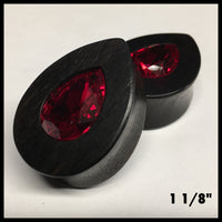 Ebony Swarovski Med Ruby Teardrop