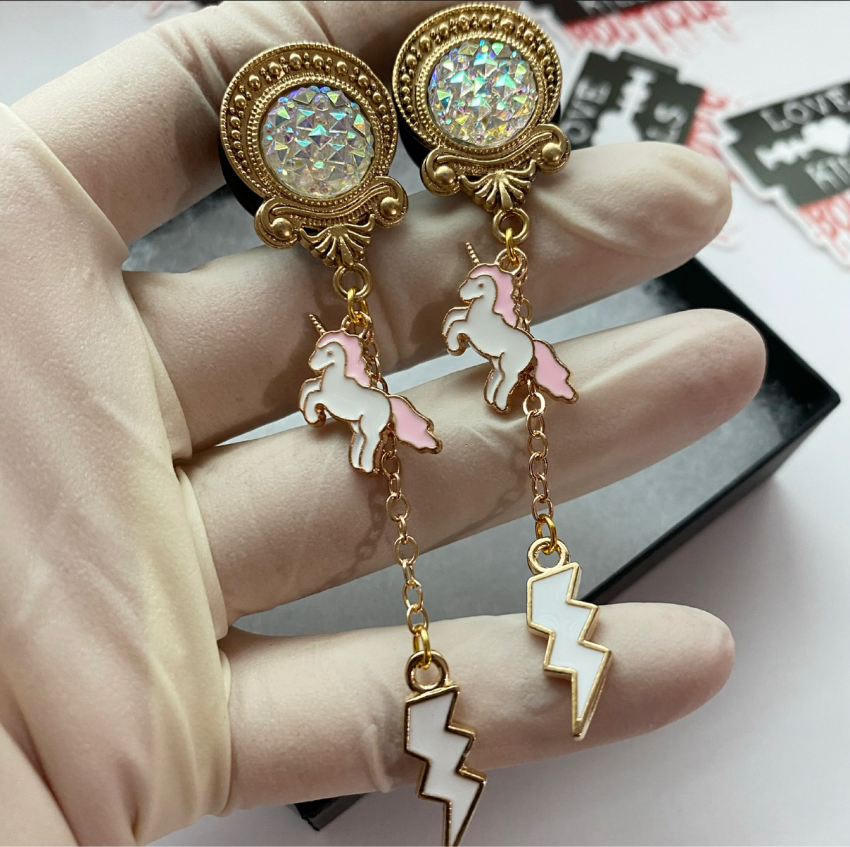 Unicorn Lightning Dangle Plugs