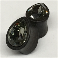 Ebony Swarovski Med Black Diamond Teardrop