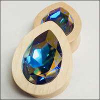 Maple Swarovski Large Crystal AB Teardrop